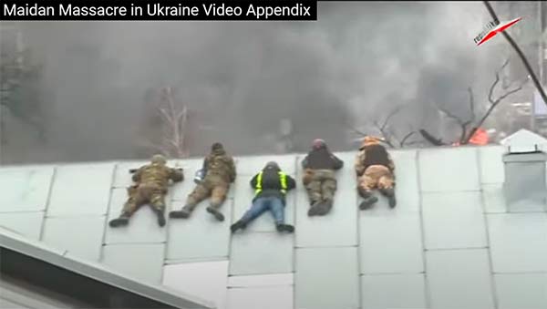 ”Maidan Massacre in Ukraine Video Appendix”. Foto: Screenshot & credit YouTube ( tidskode 32:16) Ivan Katchanovski https://www.youtube.com/watch?v=z9o-XTOVDgA